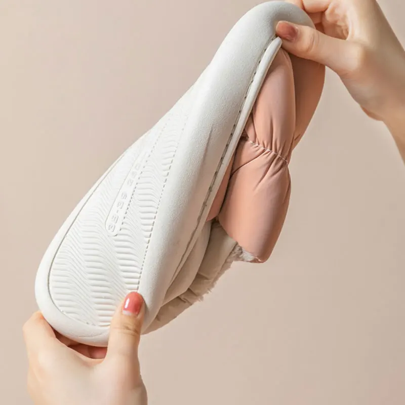 Шлепанцы Crestar хлопковые уличные модные меховые водонепроницаемые мягкие