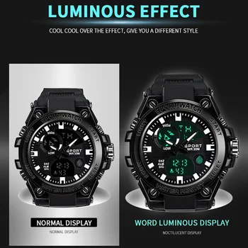 MSTIANQ Dual Display Watch For Men  Digital  Quartz Watch Reloj Hombre Waterproof Swimming Military Watch Relogios Masculinos