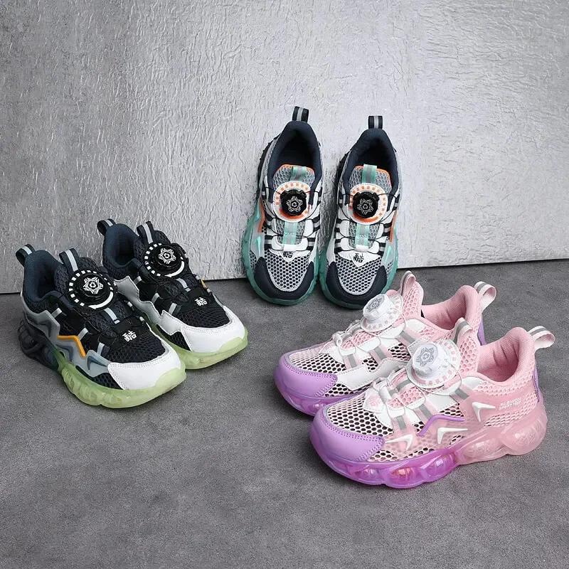 Летняя спортивная обувь для мальчиков новинка 2024 сетчатая дышащая износостойкая