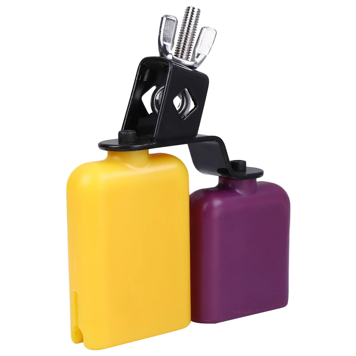 

Drum Percussion Cow Bell High Double Mounted Low Bells Tones Latin Cowbell Accessories Block Drums Kit Set