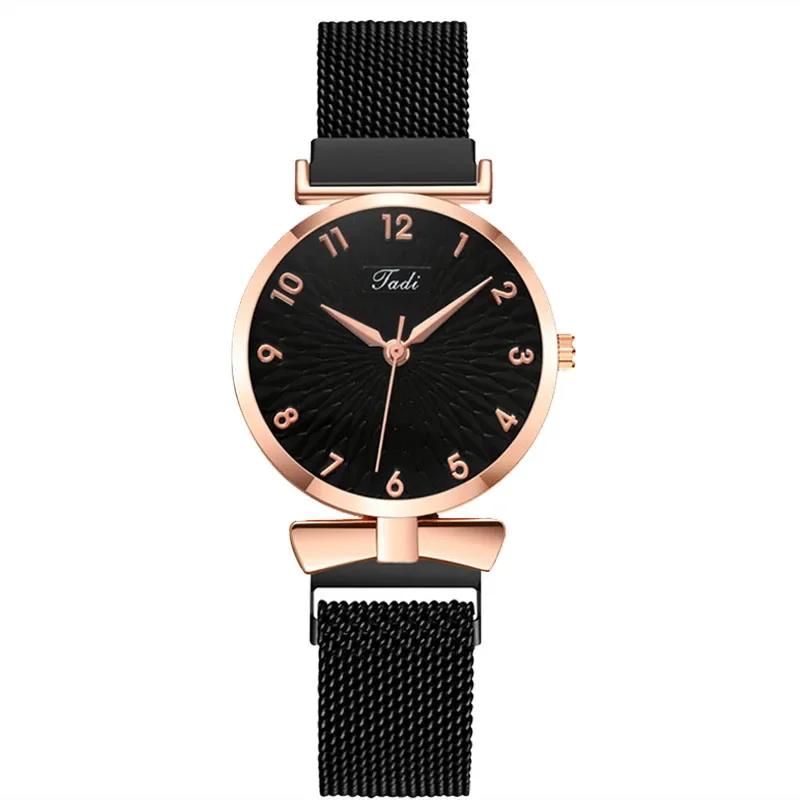 Luksusowe zegarki damskie Eleganckie na rękę Magnetic Mesh Band Rose Woman Watch Bracelet Reloj Mujer Часы Женские Наручные