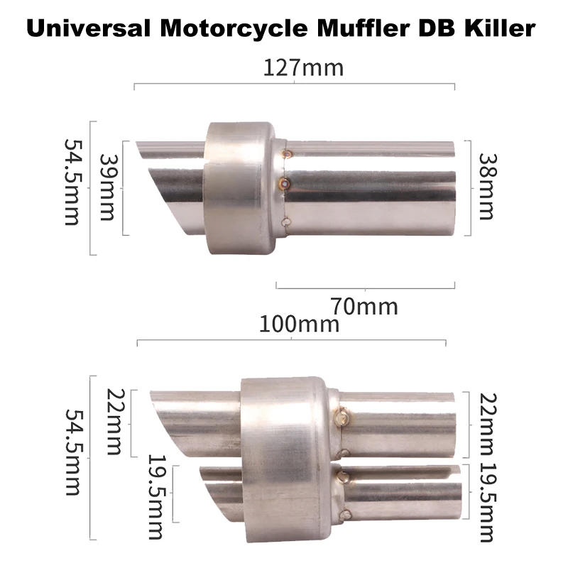 

Universal 38mm Stainless Steel Exhaust Muffler Motorcycle DB Killer Noise Silencer Double Sound For YAMAHA For HONDA For BMW