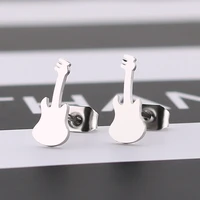 punk accessories earrings violin earrings for women statement stud earring fashion stainless steel mens earrings christmas gift