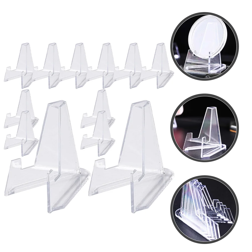 

20 Pcs Coin Stands Acrylic Easel Stands Card Display Easel Holders for Displaying Coins Cards Pocket Watches Challenge Medals