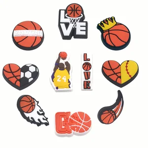 1pc Love Basketball Shoe Charms Funny DIY Jibz Decoration Fit For Croc Clogs Sandals Shoe Accessorie