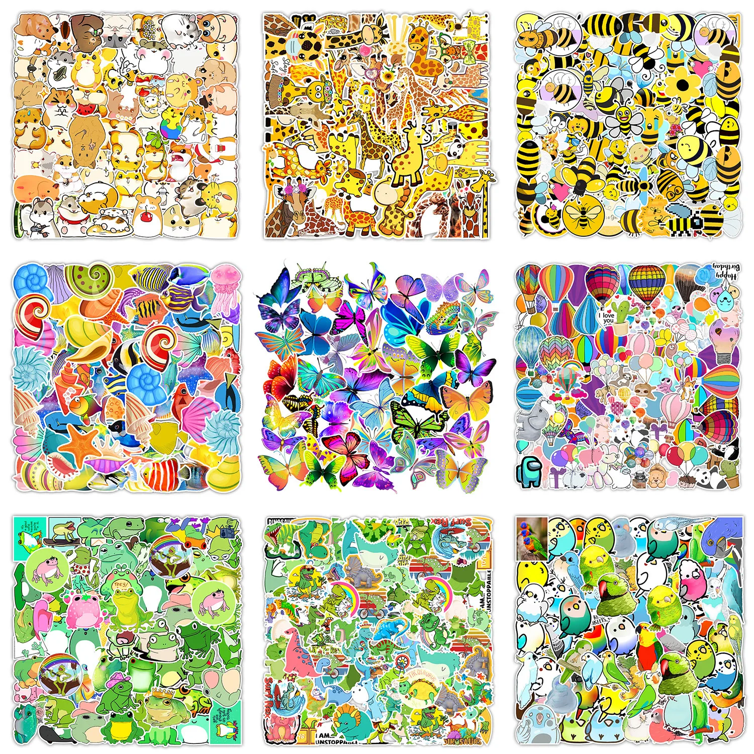 

50Sheets/Pack of Animal Stickers Graffiti Doodle Decorated Laptop Skateboard Helmet Waterproof Kawaii Cute Dinosaur Stickers