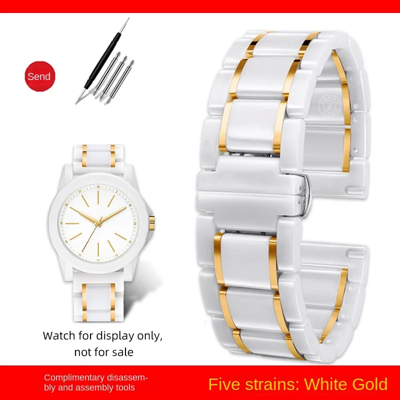 Браслет керамический однотонный для мужчин и женщин черный белый ремешок с