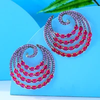 missvikki luxury big round earrings high quality cubic zirconia european wedding party show best gift jewelry new original