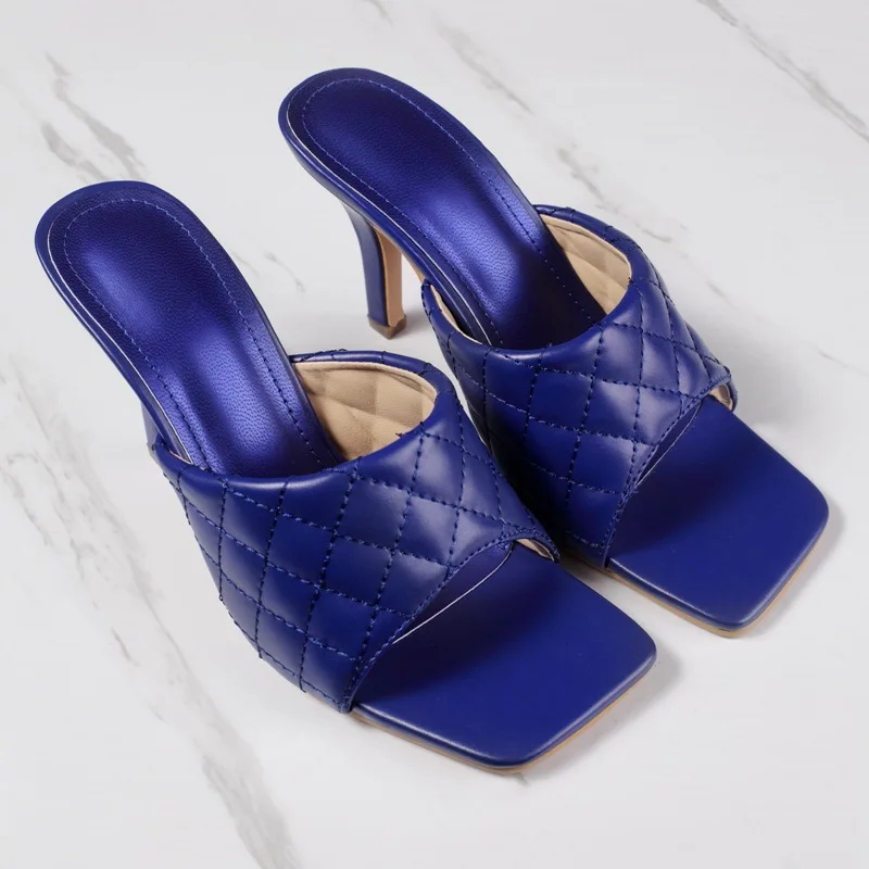 Распродажа по низкой цене женские шлепанцы на высоком каблуке с квадратным