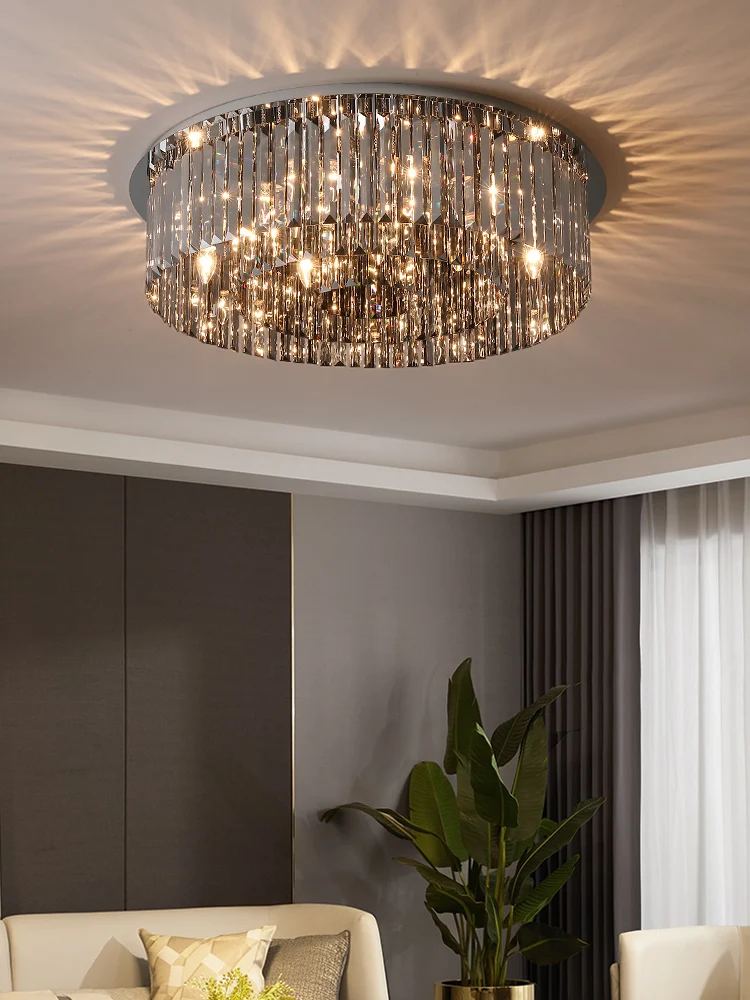

Crystal Pendant Lights Living Room Led Round Hanging Light Fixture Modern Suspension Chandelier Lampara Techo Indoor Lighting