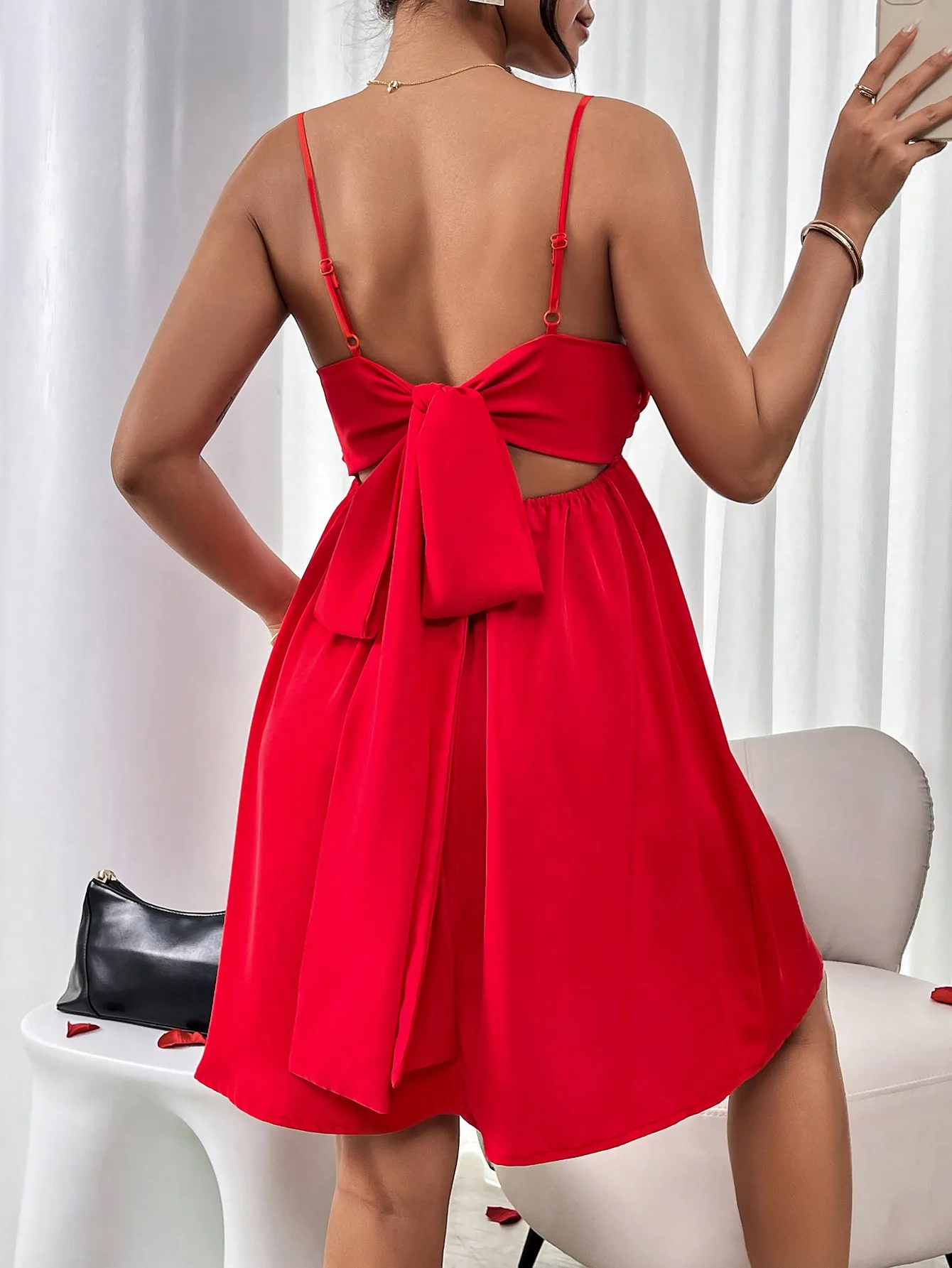 Модное женское платье с узлом новинка сексуальное летнее подтяжками для отдыха