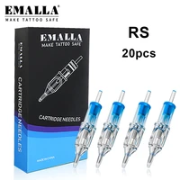 emalla 20pcs 0 35mm sterilized tattoo needles round shader disposable tattoo cartridges tattoo machine permanent makeup machine