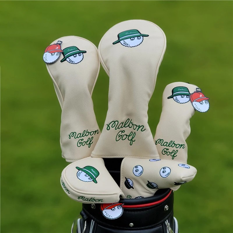 

Beige Golf Club Head Covers Wood Driver Protect Headcover Golf Accessories Putter Golf Iron Club Head Cover