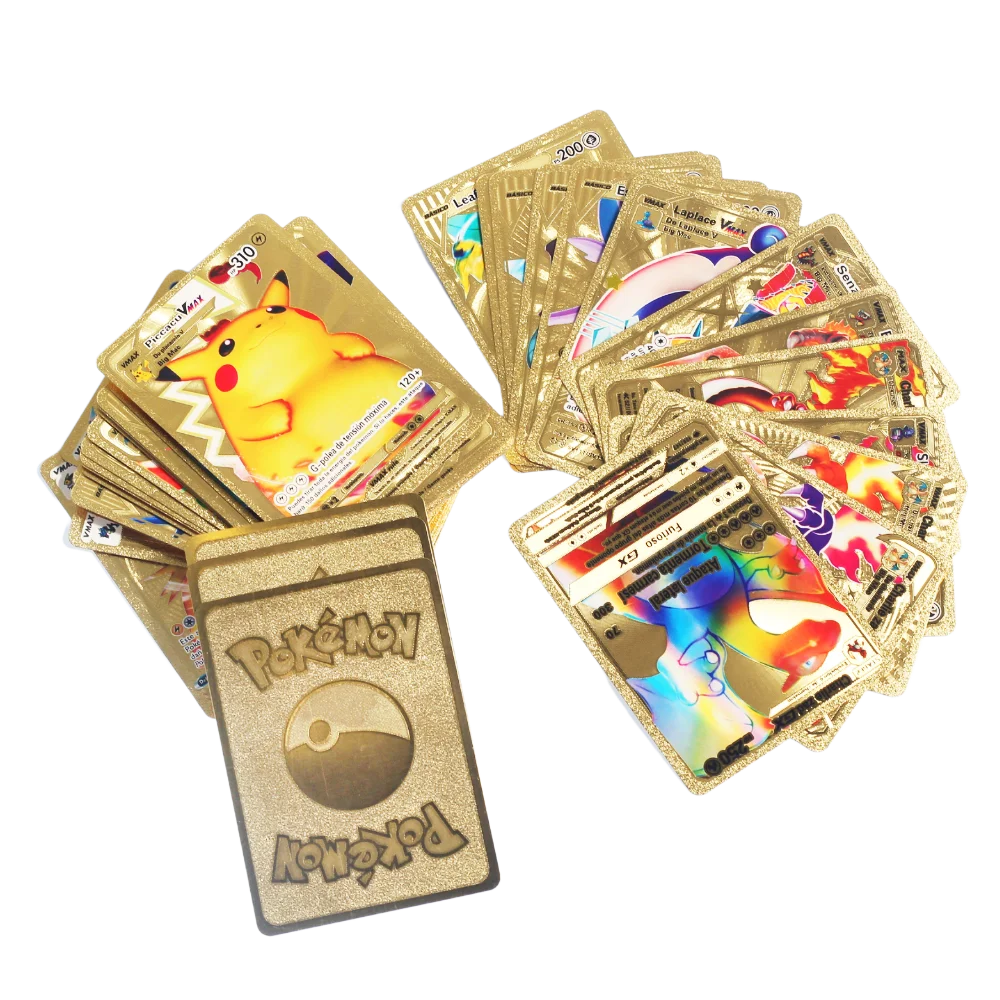 Карты Pokemon 27-54 шт./компл. металлическая Золотая энергетическая карта Vmax GX Charizard