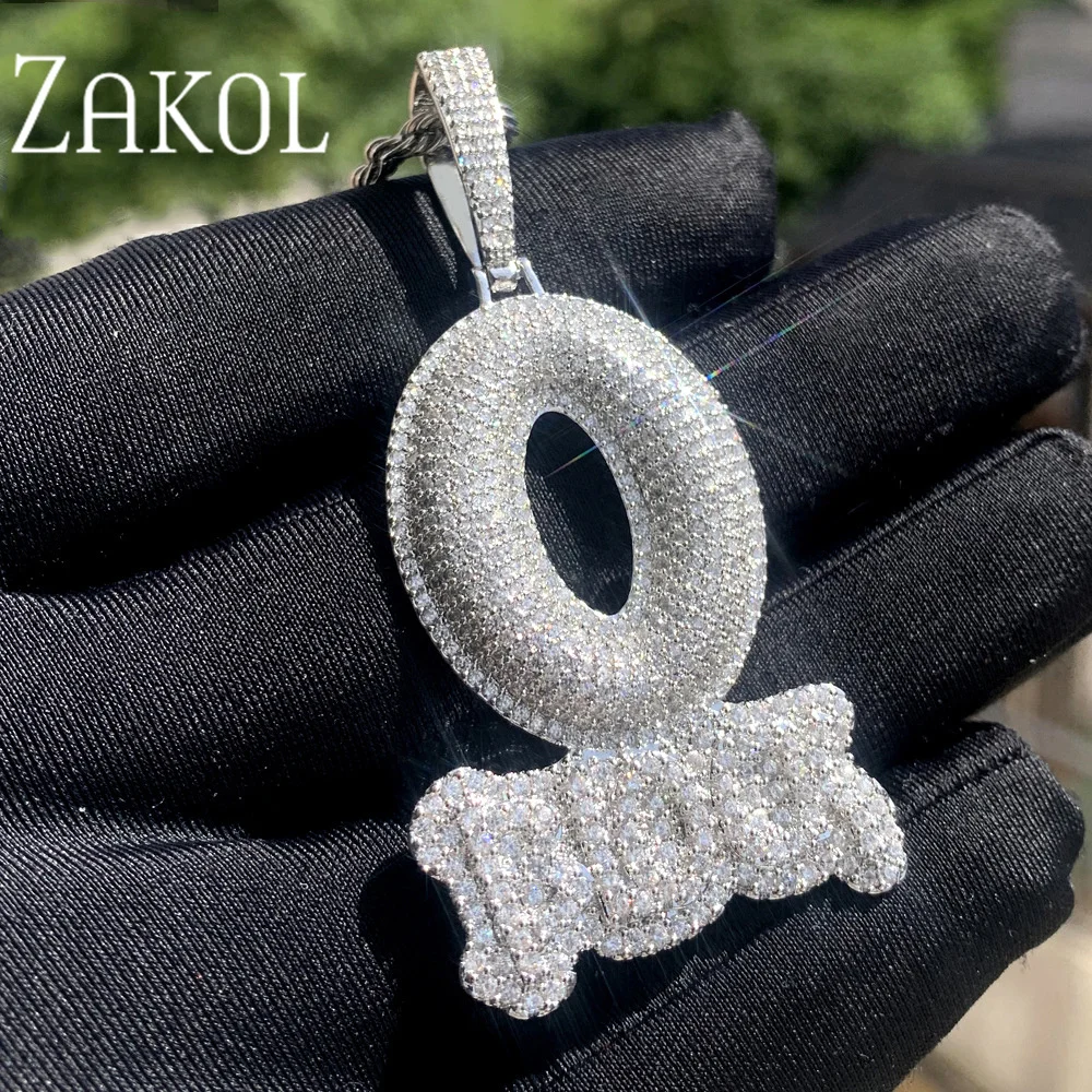 ZAKOL модный дизайн с пузырьками и буквами CZ циркон кулон ожерелье для женщин