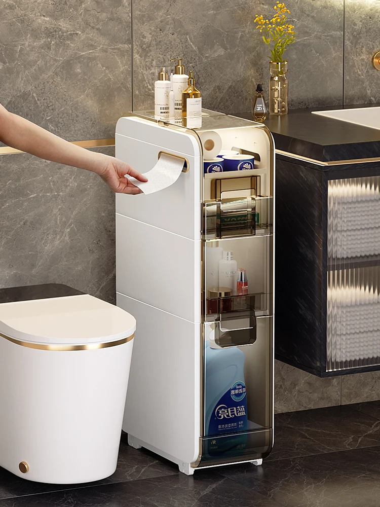 

Bathroom storage shelf, toilet crack cabinet, bath stand, floor mobile cart, toilet, toilet, storage box