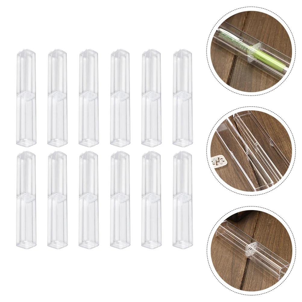 

Pen Case Box Storage Empty Singletransparent Clear Wrapping Container Ballpoint Supp Office Schoolportable Set Collection Bulk