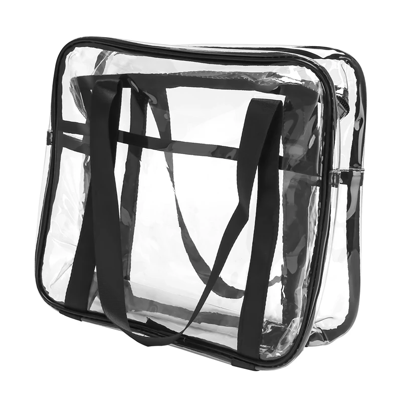 

NEW-Cosmetic Bag Transparent Handbag Thickened Cosmetic Bag Waterproof Makeup Artist Big Bag Diaper Shoulder Bag Beach Bag