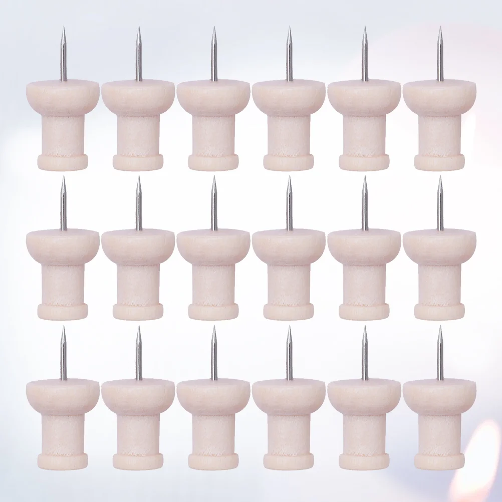 

50 Pcs For Cork Wood Push Corkboard Office Wood Push Multipurpose Geometric Bamboo Wood Push