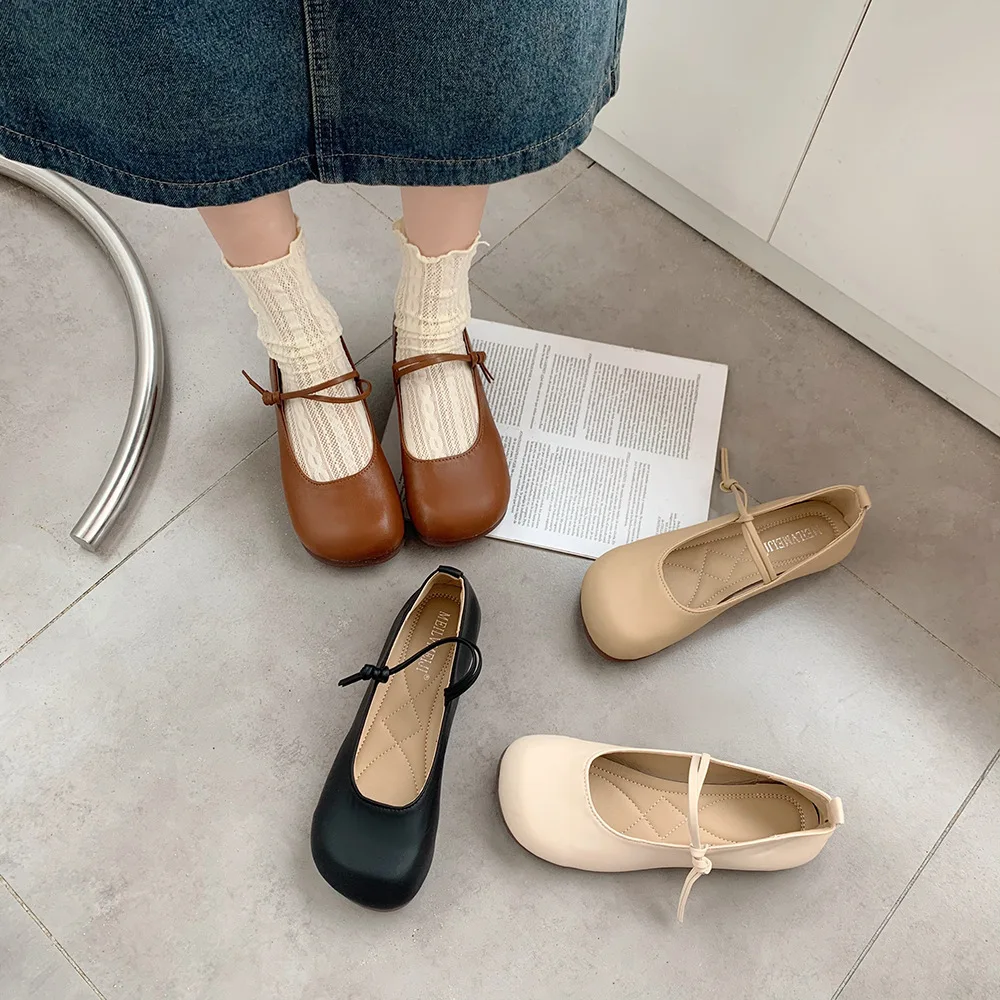 Women's Flat Shoes Spring Autumn Solid Female Shoes Square Toe Mary Shoes New Women Single Shoes Soft Sole Comfort  Lady Shoes