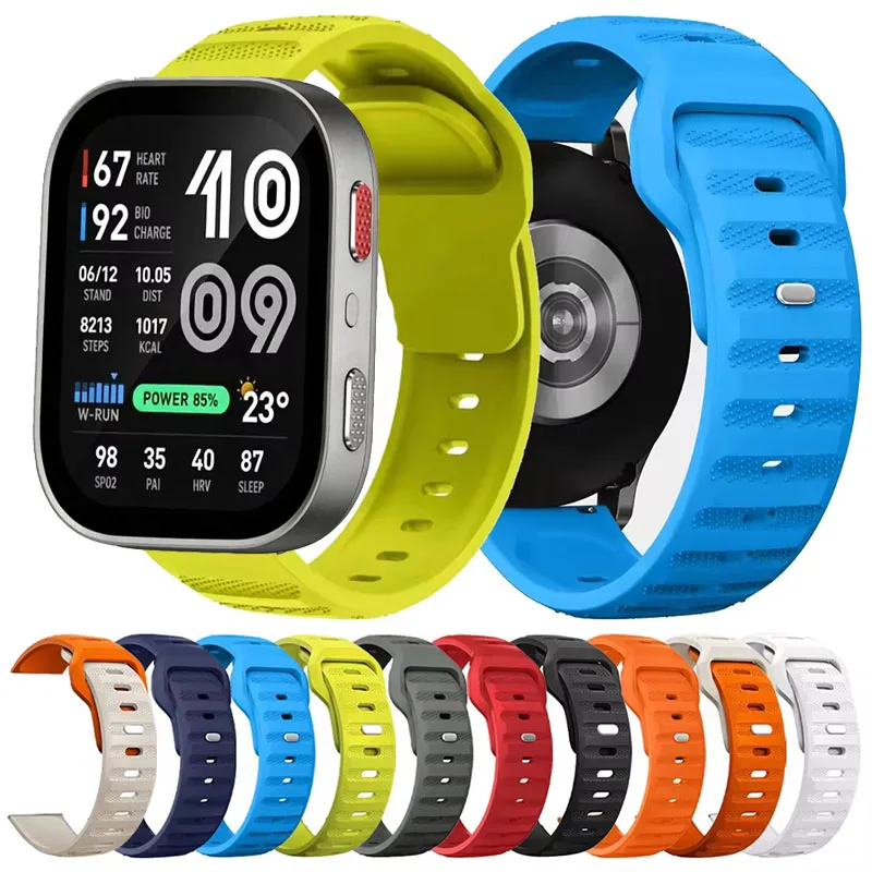 Фото Силиконовый ремешок 20 мм/22 мм для Amazfit Bip Max/Bip6 5 3/Cheetah 2 Ultra/Active 3 2/T-Rex 3 Pro 48 мм/Balance 3 2/GTS/GTR 4 3 2 47 мм №1