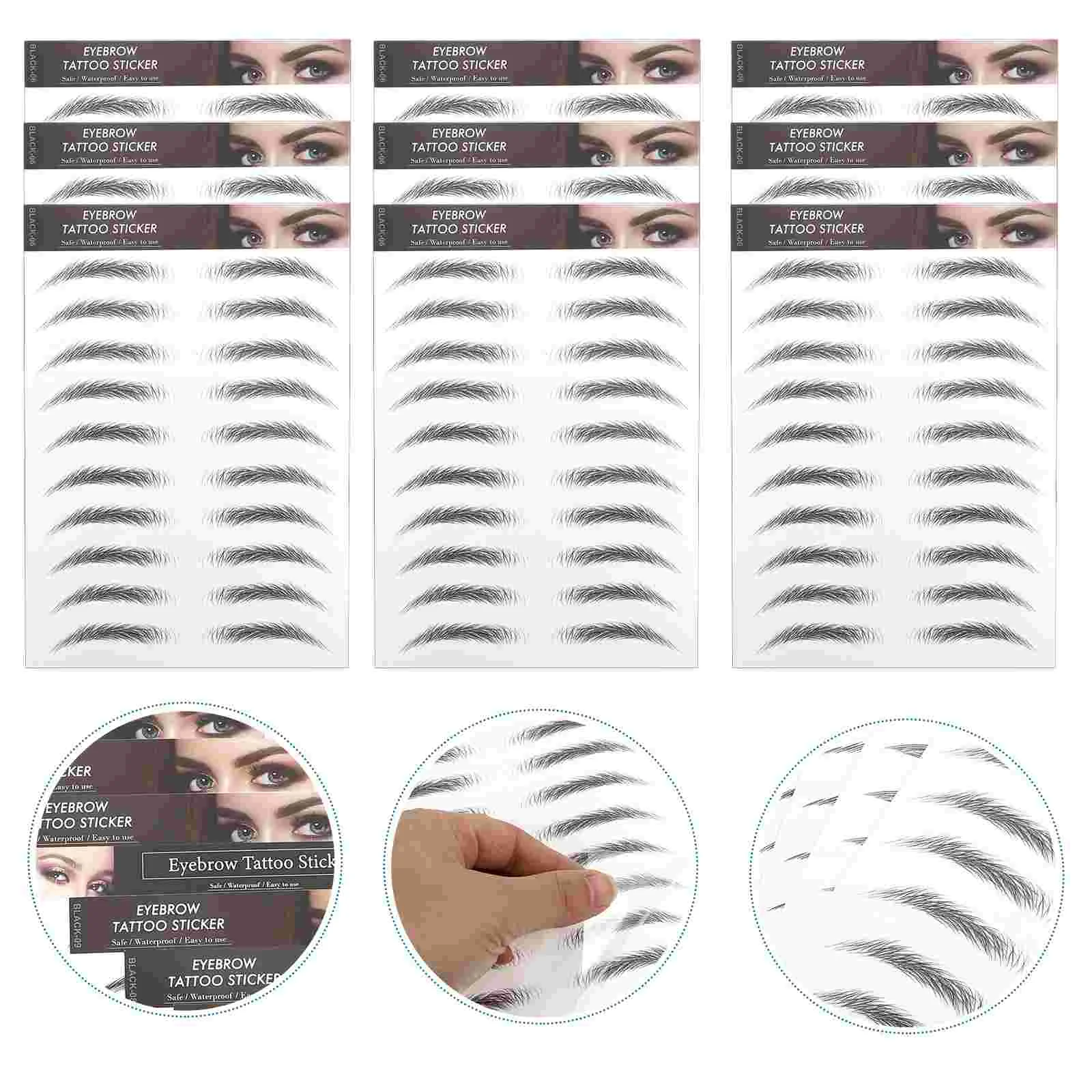 

Eyebrow Sticker Stickers Transfers Shaping Eyebrows Grooming 4D Women Fake Colors Temporary Water Transfer Hair Makeup False