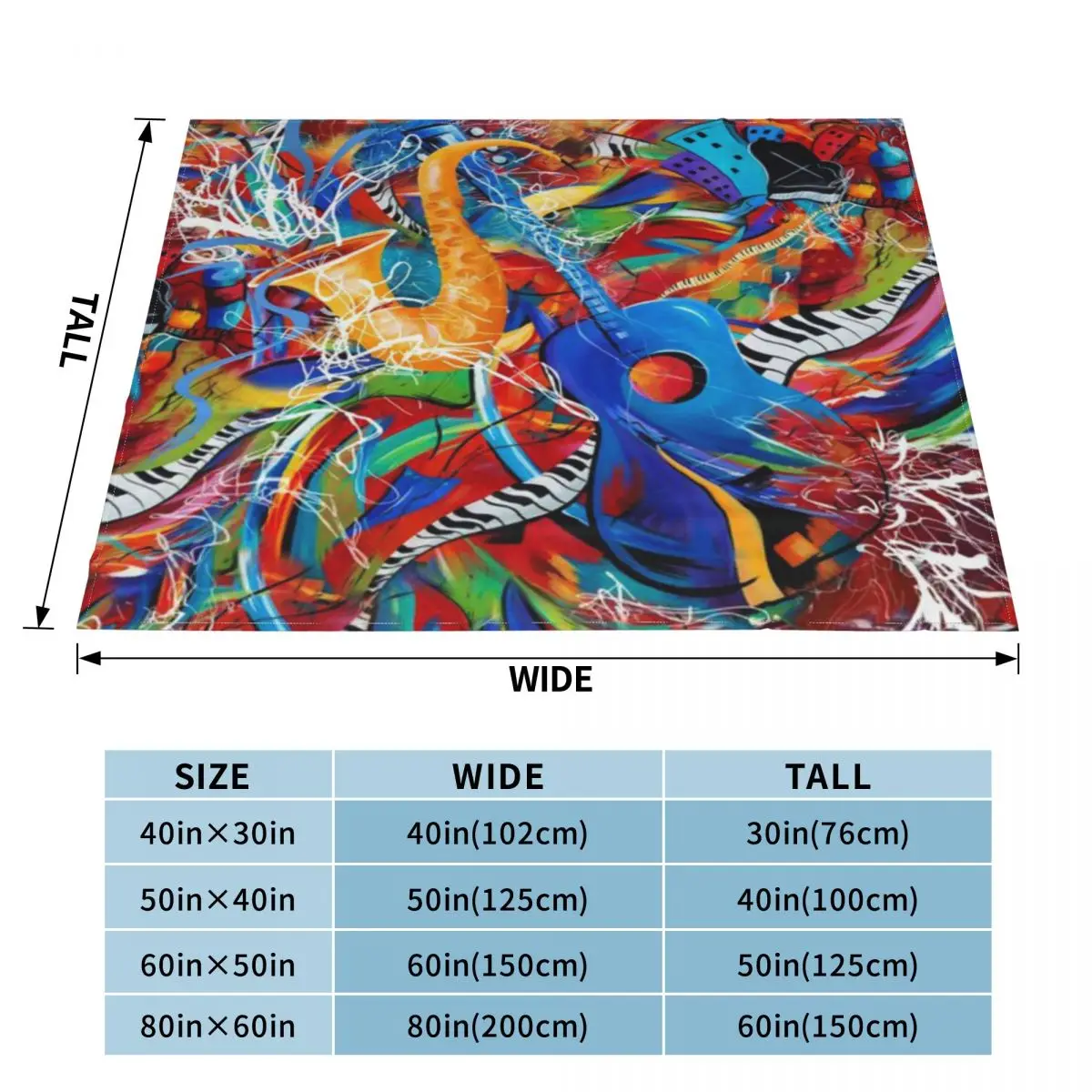 Абстрактная музыкальная картина одеяло из микрофлиса Juleez
