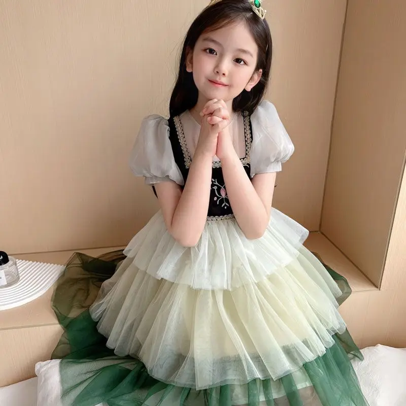 

Kids Clothes Summer Girls Spanish Lolita Bow Vintage Sweet Princess Ball Gown Sleeveless Layered Birthday Party Easter Eid Dress