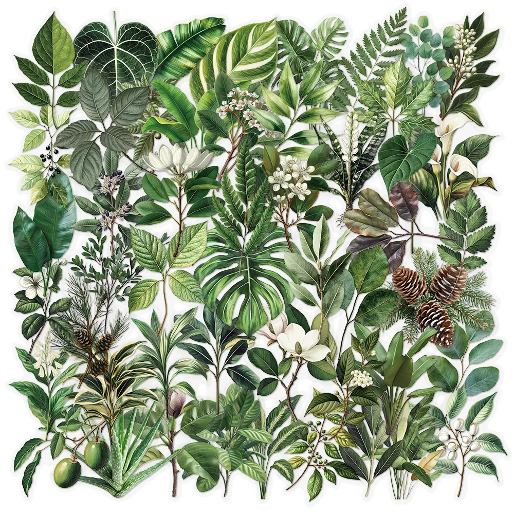 

Водонепроницаемые наклейки с растениями 50 шт