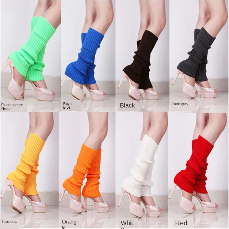 

Winter Leg Warmers Loose Style Boot Knee High Boot Stockings Leggings Gift Warm Boots Leg Lady Women Solid Candy Color Knit 2021