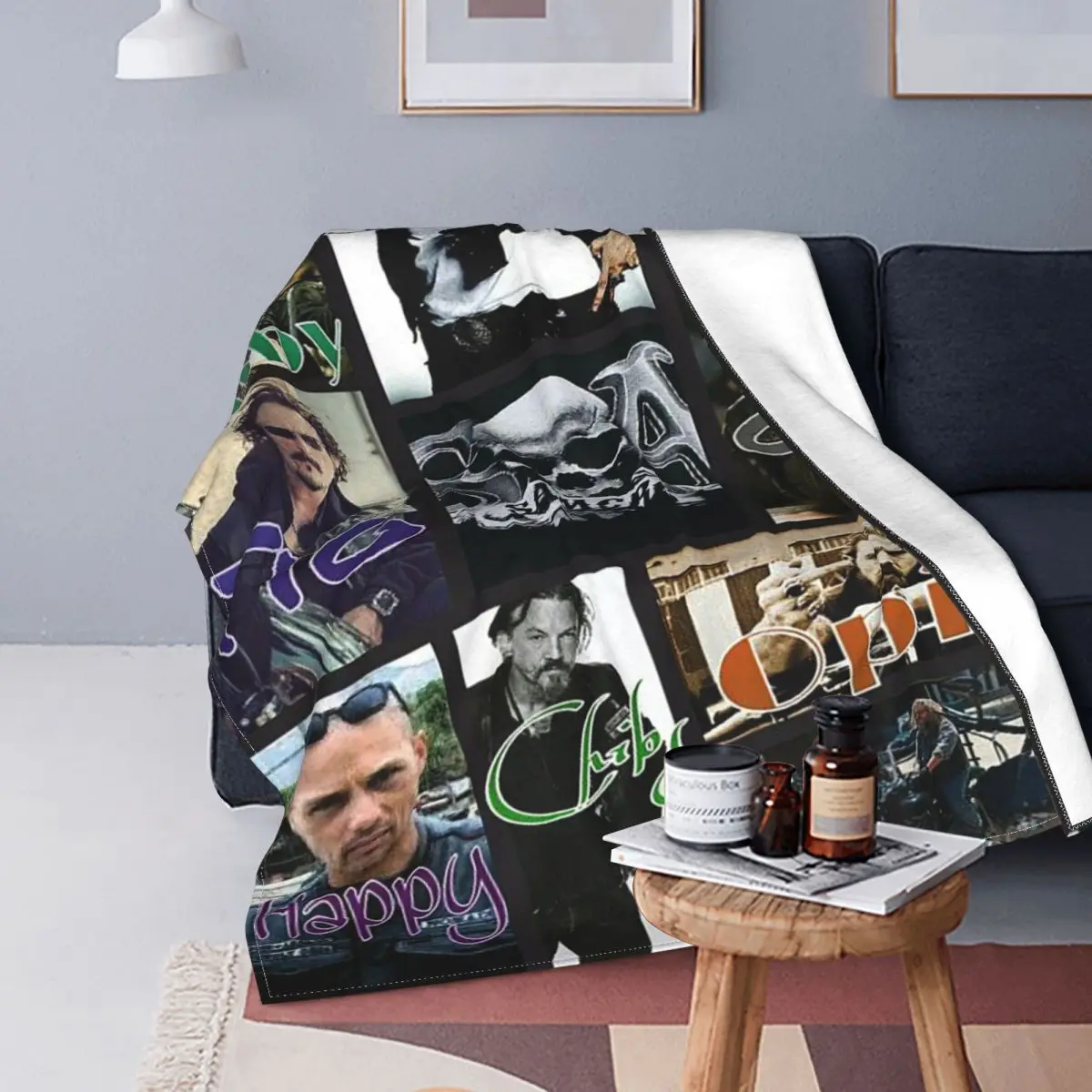 

Plaid Sons Of Anarchy Blankets Sofa Cover Velvet Fear The Reaper Breathable Super Soft Throw Blanket for Sofa Outdoor Bedspread