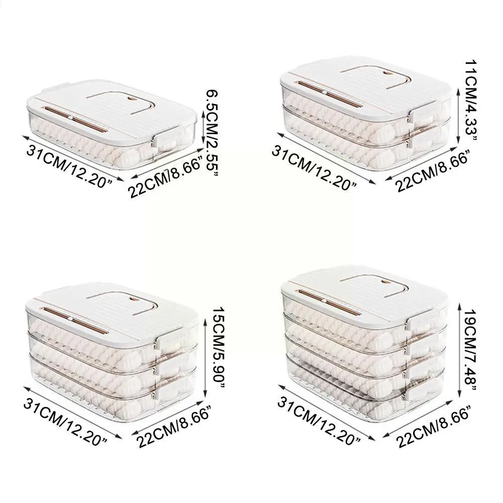 Multilayer Dumpling Storage Box Refrigerator Food Storage Organizers Lids Kitchen Containers Dumpling with Containers Stack N0C8 images - 6