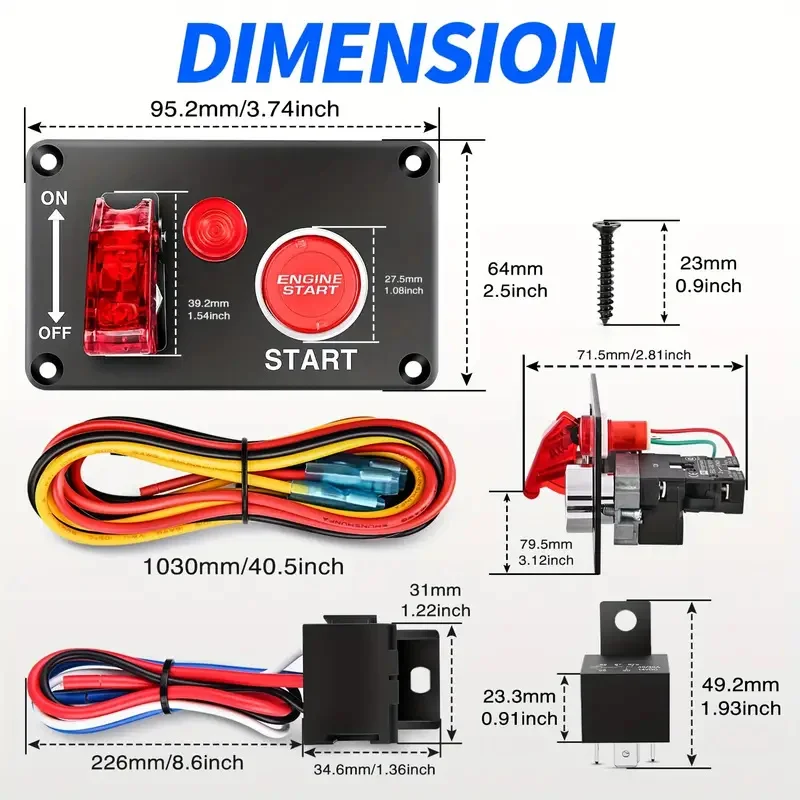 

12 В гоночный автомобиль стартер кнопка запуска и остановки фонаря зажигания тумблер панель автомобильные аксессуары для лодки ATV UTV