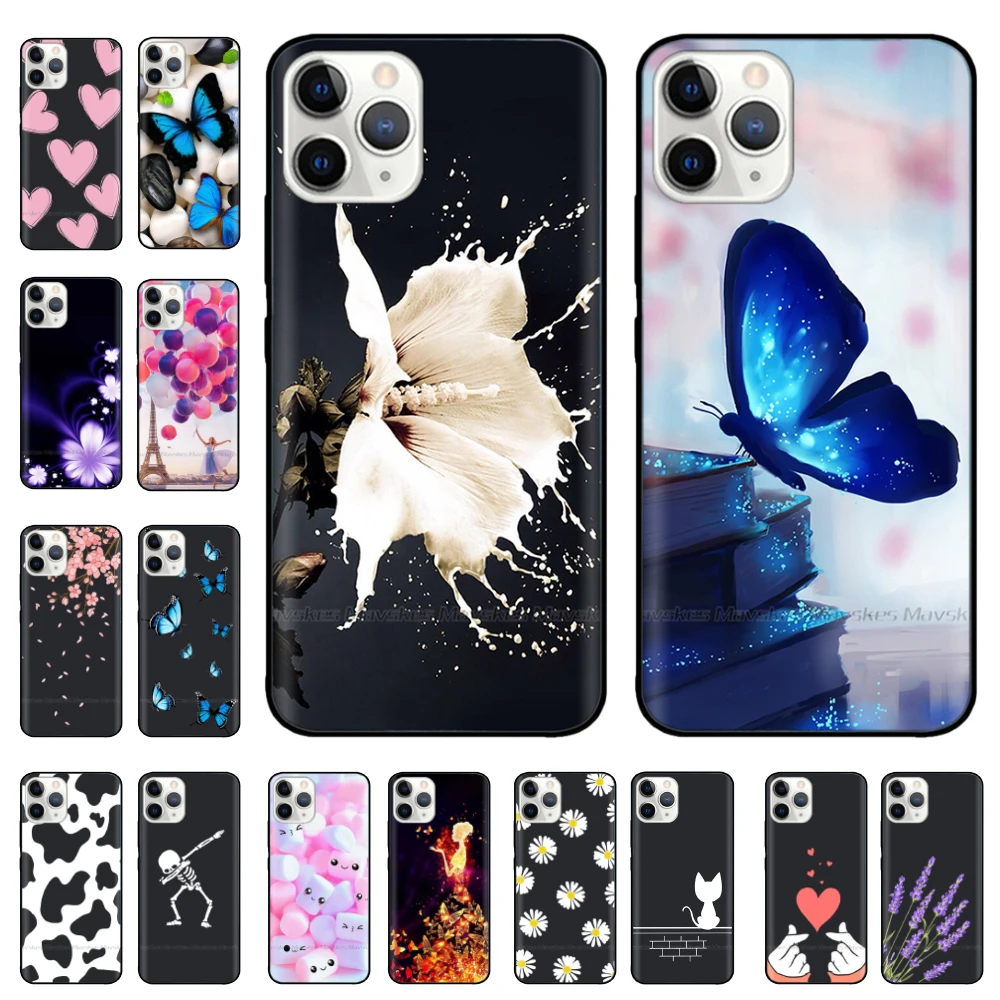 

Phone Case Bag for Apple iPhone 11 Pro Max Case Black Silicone Bumper Back Cover For iPhone 11 Pro Max IPhone11 11Pro Case Coque