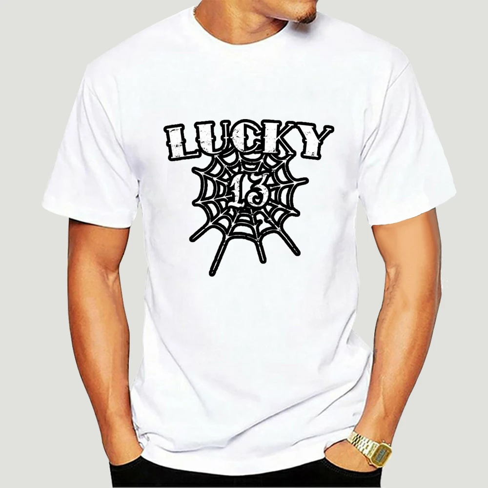 

Camiseta de la suerte 13 negra para adultos, ropa para hombres, nuevo diseño Diy 3978X