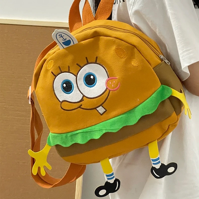 Anime Shoulder Bag Spongebobs Cute Cartoon Portable Canvas Leisure Travel Backpack Creative Kawaii Birthday Gift