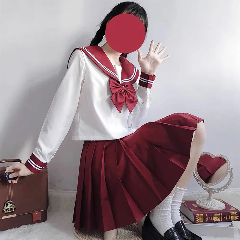 Японская школьная форма s-xxl JK униформа для школьницы красный костюм женский