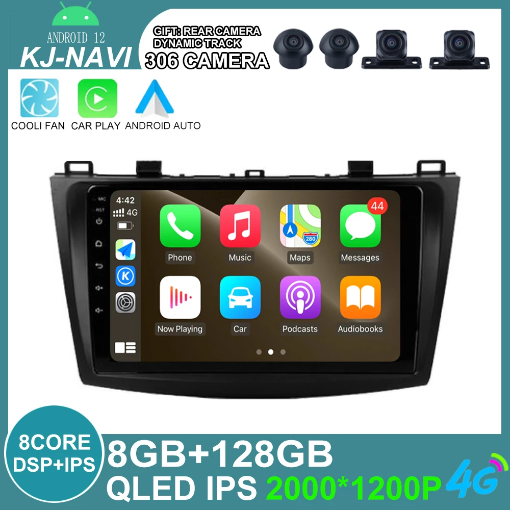 

Android 12 For Mazda 3 II For Mazda3 BL 2009 - 2013 Car accesorios para auto Radio Multimedia Stereo Player WiFi GPS Navigation