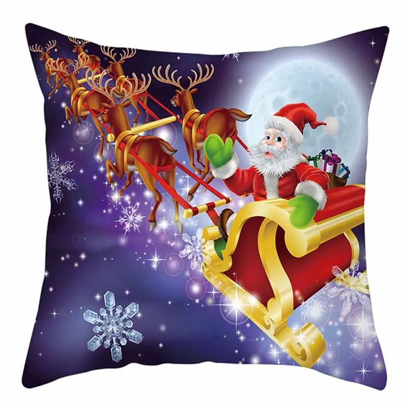 

Шелковая наволочка на молнии, Рождественская Подушка, хлопковая наволочка для дивана, чехол для подушки, веселые декоративные подушки для к...