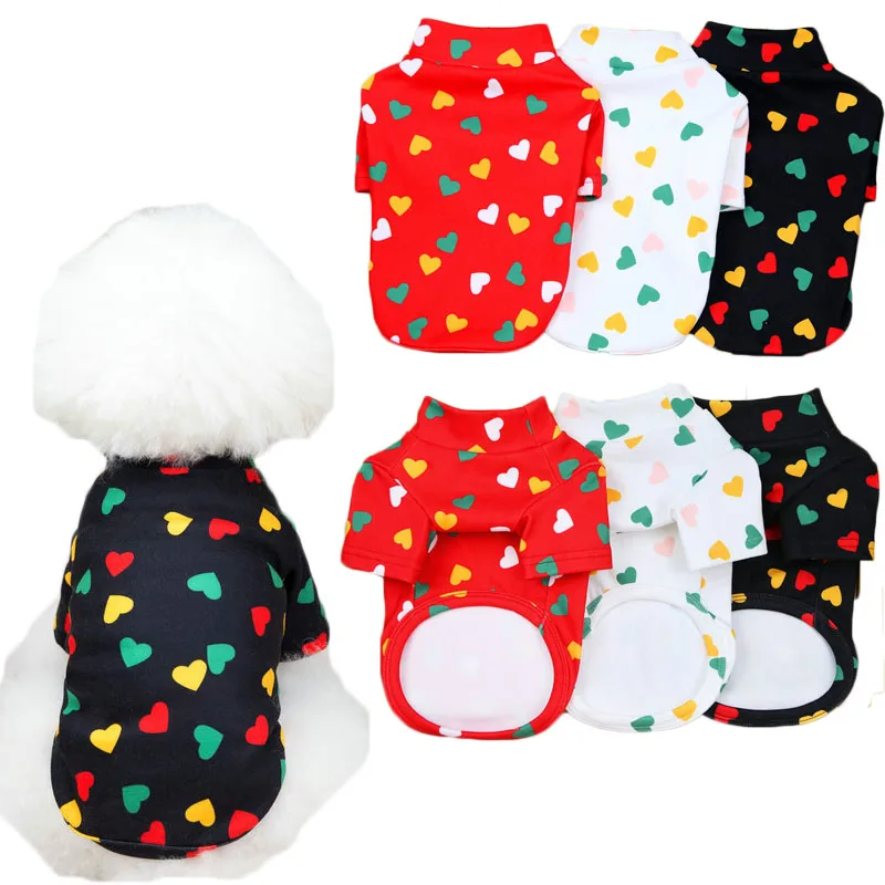 

Heart Pattern Dog Clothes Autumn Winter Dog Shirt Hoodies For Small Medium Dog Pomeranian Pet Pullover Sweatshirt Sweater Bichon