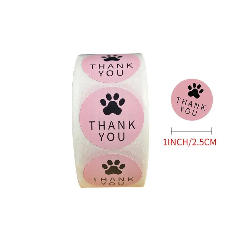 Милые наклейки в виде розовых собачьих лап и улыбающегося лица подарок на день