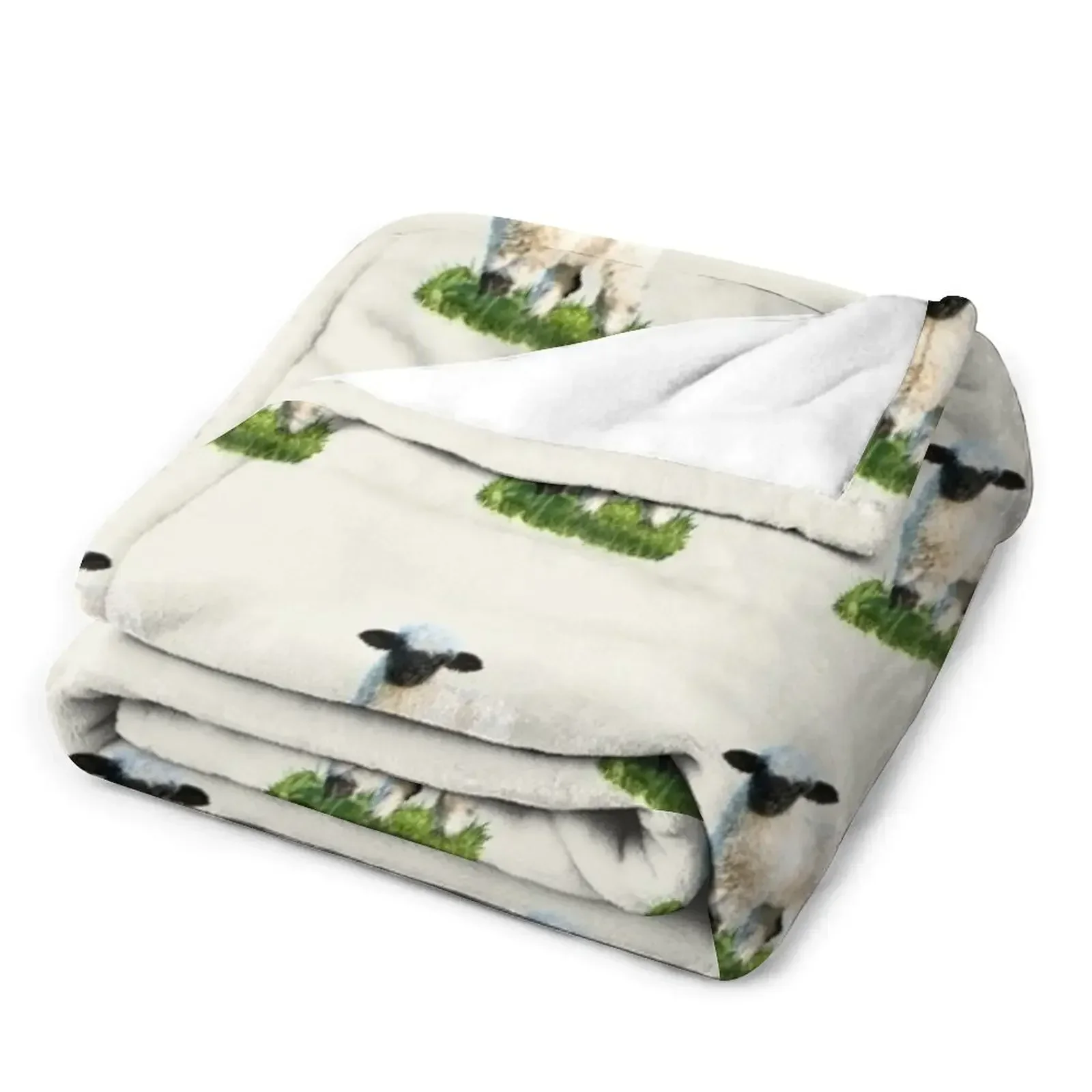 Одеяло Valais Blacknose Lamb in a Meadow Одиночные дизайнерские одеяла