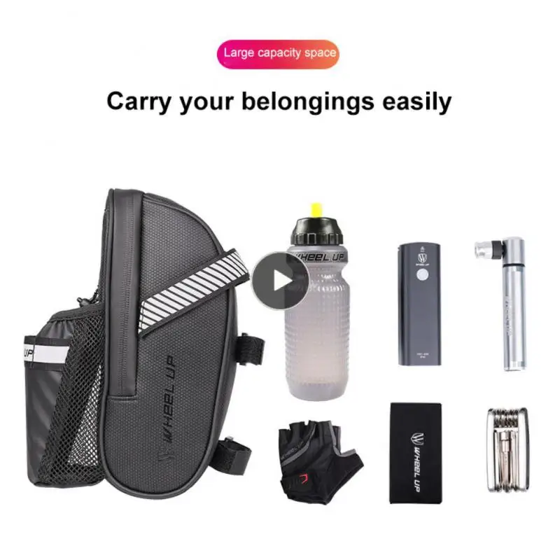 

Bike Bag Reflective Bike Saddle Bag With Water Bottle Pouch MTB Bicycle Bag Panniers Bicycle Insulated Pouch Accessories