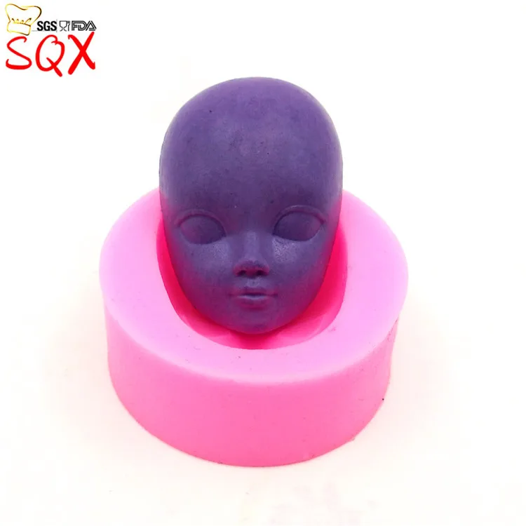 Doll Head Portrait Eyes Baby Face Shape Cake Mold Cake Baking Tools Silicone Mold Chocolate Cookie Sugar Soap Mould SQ16143