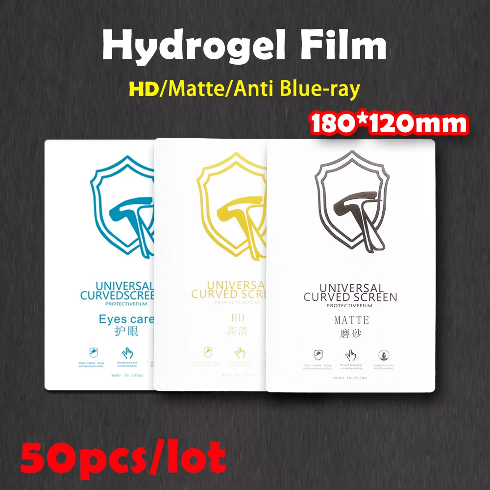 

50pcs HD Hydrogel Film For All Phone Protecting Film Cutting Machine HD/Matte/Anti Blue-Ray TPU LCD Screen Protector