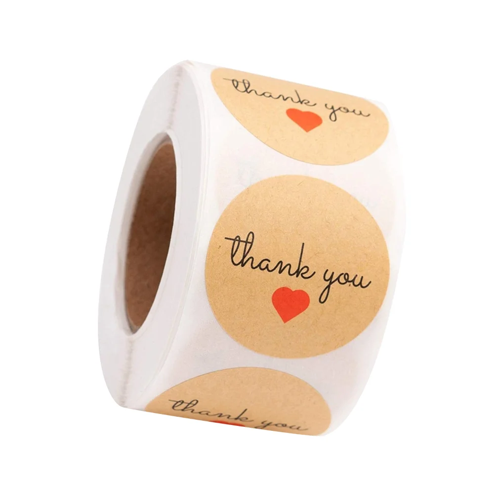 

Thank You Label Stickers Wrapping Gift Adhesive Sealing Decoration Sticker Day Valentine Decorative Kraft Envelope Baking Labels