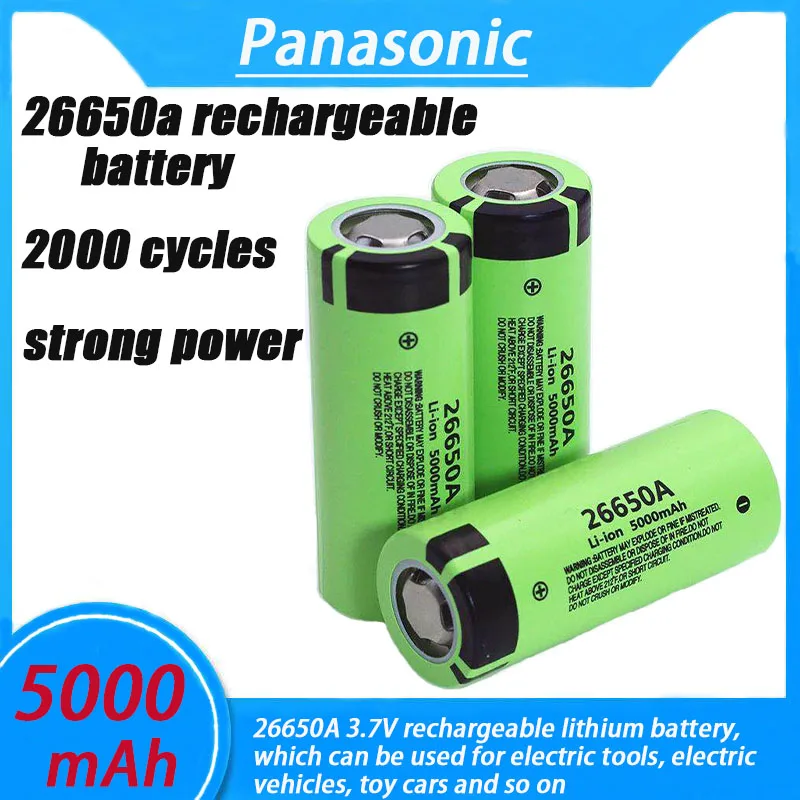 

1-10PCS Original Panasonic 26650A 26650 5000mah 3.7V High Capacity Lithium Rechargeable Batteries For Flashlight Electric Car