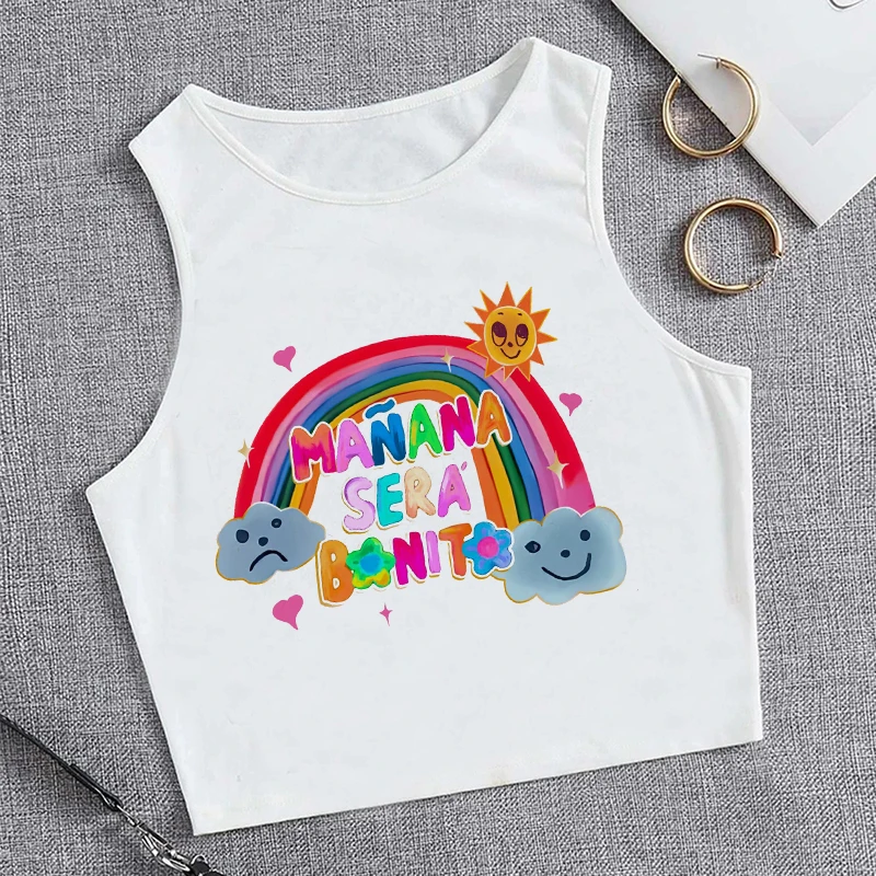 ed jutro będzie ładnie koszulka graficzna Karol G Heart Crop Tops Women Manana Sera Bonito Cropped Tee Shirt Funny Y2k TShirt Kobieta