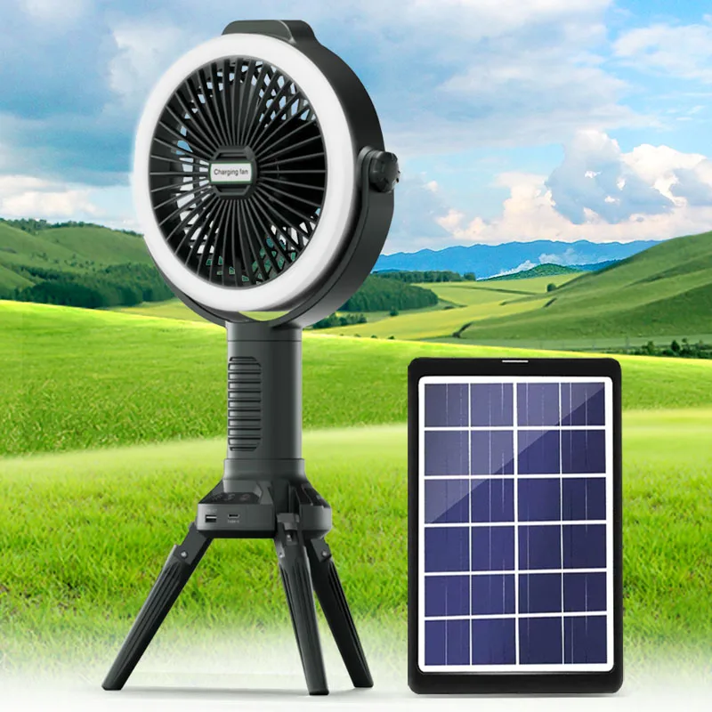 

High Efficient Solar Panel Three -Gear Light Adjustment Usb Charging Interface Silent Air Outlet Solar Fan Charging Fan