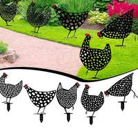 5pcs garden statues chicken yard art decorations stakes acrylic farm stakes ornaments for easter outdoor yard garden lawn decor